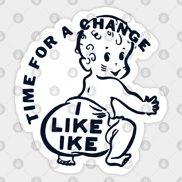 I Like Ike - Dwight Eisenhower Campaign Button Sticker by Yesteeyear